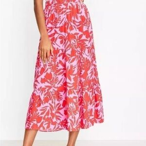 Loft Tropical Tiered Maxi Skirt